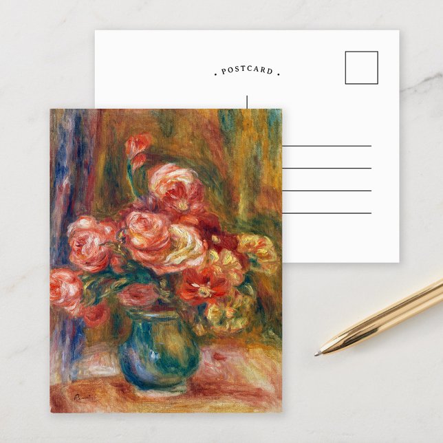 Cartão Postal Vaso de Rosas | Renoir (Criador carregado)