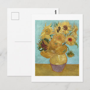 Cartão Postal Vaso de Vincent van Gogh com Doze Girassóis