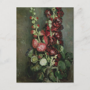Cartão Postal Vaso dos Hollyhocks, 1886 de Vincent van Gogh  