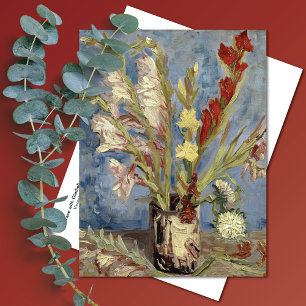 Cartão Postal Vaso Gladiolos Ásteres Vincent van Gogh