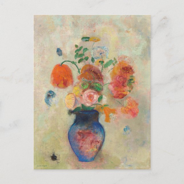 Cartão Postal Vaso grande com flores - Odilon Redon (Frente)