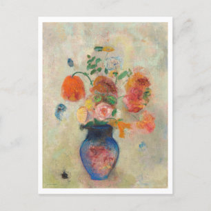 Cartão Postal Vaso Grande com Pintura de Flores