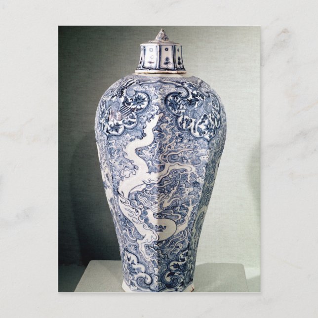 Cartão Postal Vaso octogonal "Mei- P" com branco (Frente)