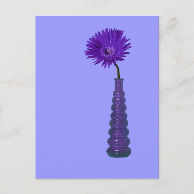 Cartão Postal Vaso roxo e flor (Frente)