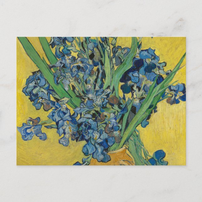 Cartão Postal Vaso Van Gogh com Íris Impressionismo Clássico (Frente)