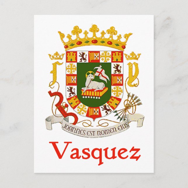 Cartão Postal Vasquez Shield de Porto Rico (Frente)