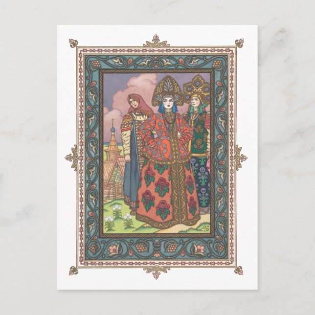 Cartão Postal Vassilissa, o Bela Folktale Russo (Frente)