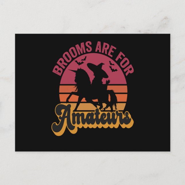 Cartão Postal Vassouras São Para Amadores Presente Divertido De  (Frente)