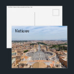 Cartão Postal Vaticano, Itália: Ruas. Vista aérea de Peter Squar<br><div class="desc">Vista aérea da Praça do Santo Peter em Vaticano e Roma - Itália.</div>