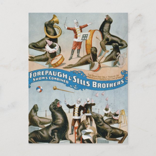 Cartão Postal Vaudeville, espetáculos do Circus (Frente)