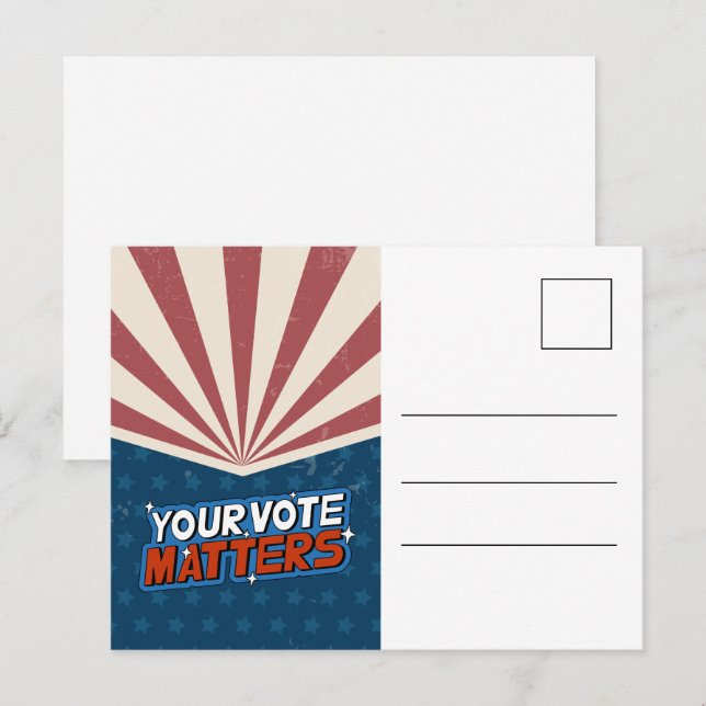 Cartão Postal Vazio da Campanha de Votação Patriótica (Frente/Verso)