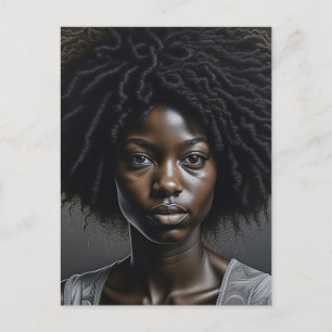 Cartão Postal Vazio de Arte Ai, uma mulher africana americana