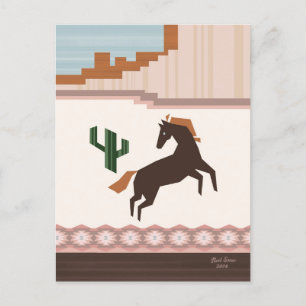 Cartão Postal Vazio de Cavalo Marrom Selvagem do Sudoeste