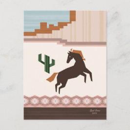 Cartão Postal Vazio de Cavalo Marrom Selvagem do Sudoeste