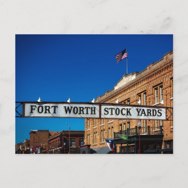 Cartão Postal Vazio Fort Worth Stockyards Texas Historic Cowtown (Frente)