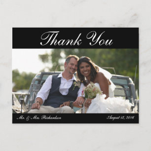 Cartão Postal Vazio - Horiz. B&W Foto personalizada de casamento