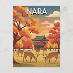 Cartão Postal Veados no Parque Nara Japão Viagem