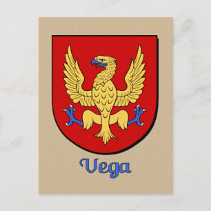 Cartão Postal Vega Family Heraldic Shield