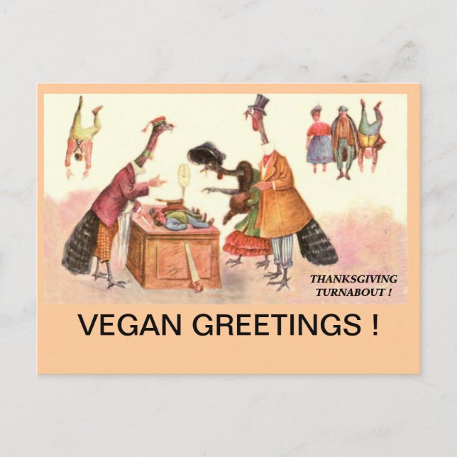 Cartão postal VEGAN THANKSGIVING (Frente)