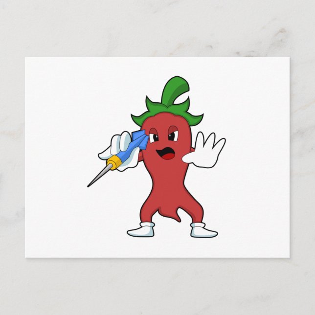 Cartão Postal Vegano pimenta em Darts com Dart.PNG (Frente)