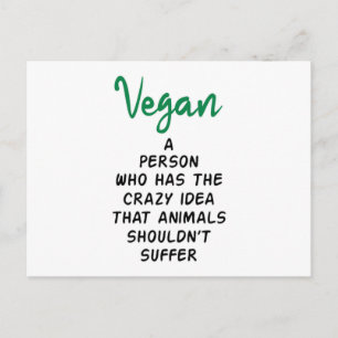 Cartão Postal Vegano Vegetariano Veganismo Comida Presente Anima