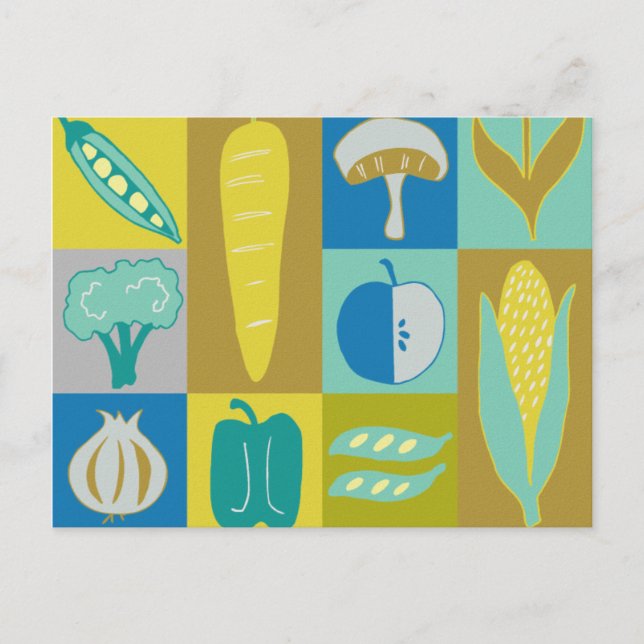 Cartão Postal Veggie Blocks II (Frente)