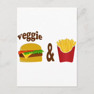 Cartão Postal Veggie Burger e Fries