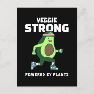 Cartão Postal Veggie Strong, Alimentado por plantas
