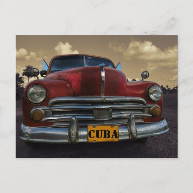 Cartão Postal Veículo americano clássico em Vinales, Cuba (Frente)