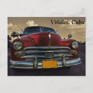 Cartão Postal Veículo americano clássico em Vinales, Cuba