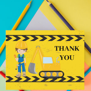 Cartão Postal Veículo de Construção Legal Escavadeira Obrigado C