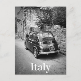 Cartão Postal Veículo FIAT 500 a preto e branco
