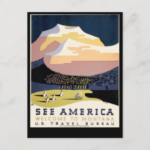 Cartão Postal Veja a América ~ Bem-vindo a Montana