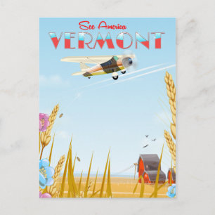 Cartão Postal "veja a América" pôster de viagem rural Vermont