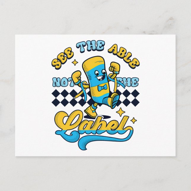 Cartão Postal veja a percepção da síndrome de impossível rotular (Frente)