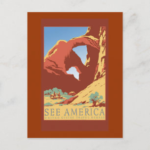 Cartão Postal Veja a Poster de Viagens vintage da América nas p