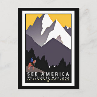 Cartão Postal Veja América Montana Saudações Vinta