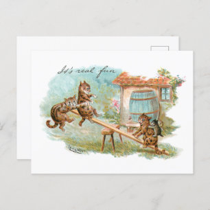 Cartão Postal Veja Os Gatos De Terra De Reprodução De Serras