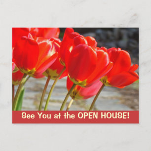 Cartão Postal Vejo você na CASA ABERTA! cartões-postais Tulipas 