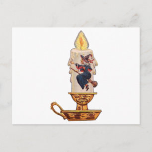 Cartão Postal Vela de bruxa (Cartão de Vintage Halloween)