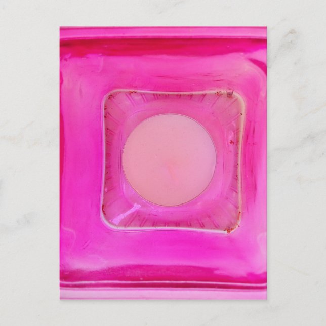 Cartão Postal Vela, Luz de Amor Rosa Suave (Frente)