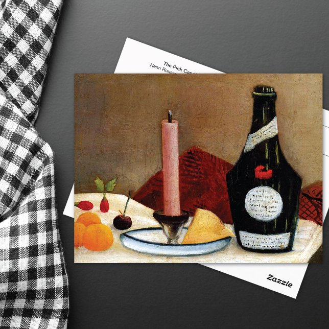 Cartão Postal Vela Rosa Henri Rousseau Vida Estática (Criador carregado)