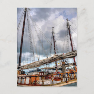 Cartão Postal Velas ao Vento Estão Atracadas no Porto de Key Wes