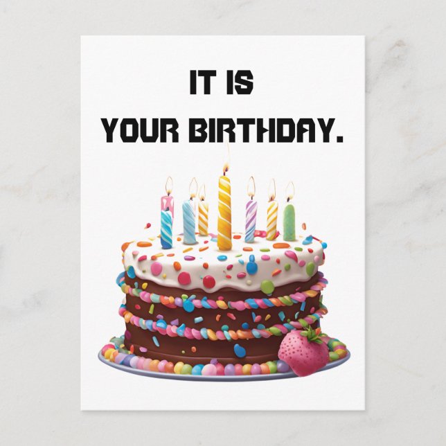 Cartão Postal Velas De Bolo De Aniversário Personalizadas Celebr (Frente)