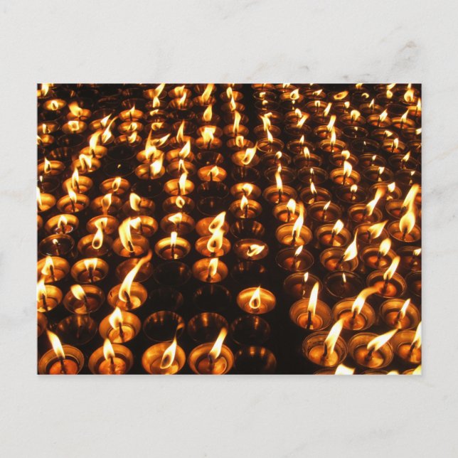 Cartão Postal Velas de Oração em Boudhanath (Frente)