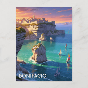Cartão Postal Velas em Bonifacio Córsega França Viagem