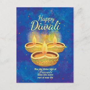 Cartão Postal Velas illuminating felizes de Diwali que
