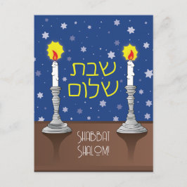 Cartão Postal Velas Shalom Shabbat