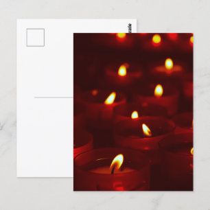 Cartão Postal Velas votivas queimadas em vigília