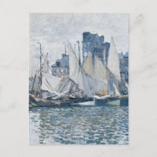 Cartão Postal Veleiros e museu de Le Havre no azul